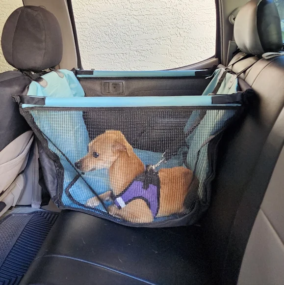 Dog Car Seat Half Rear Pet Travel Waterproof Pad Dog Hammock Safety Harness New
